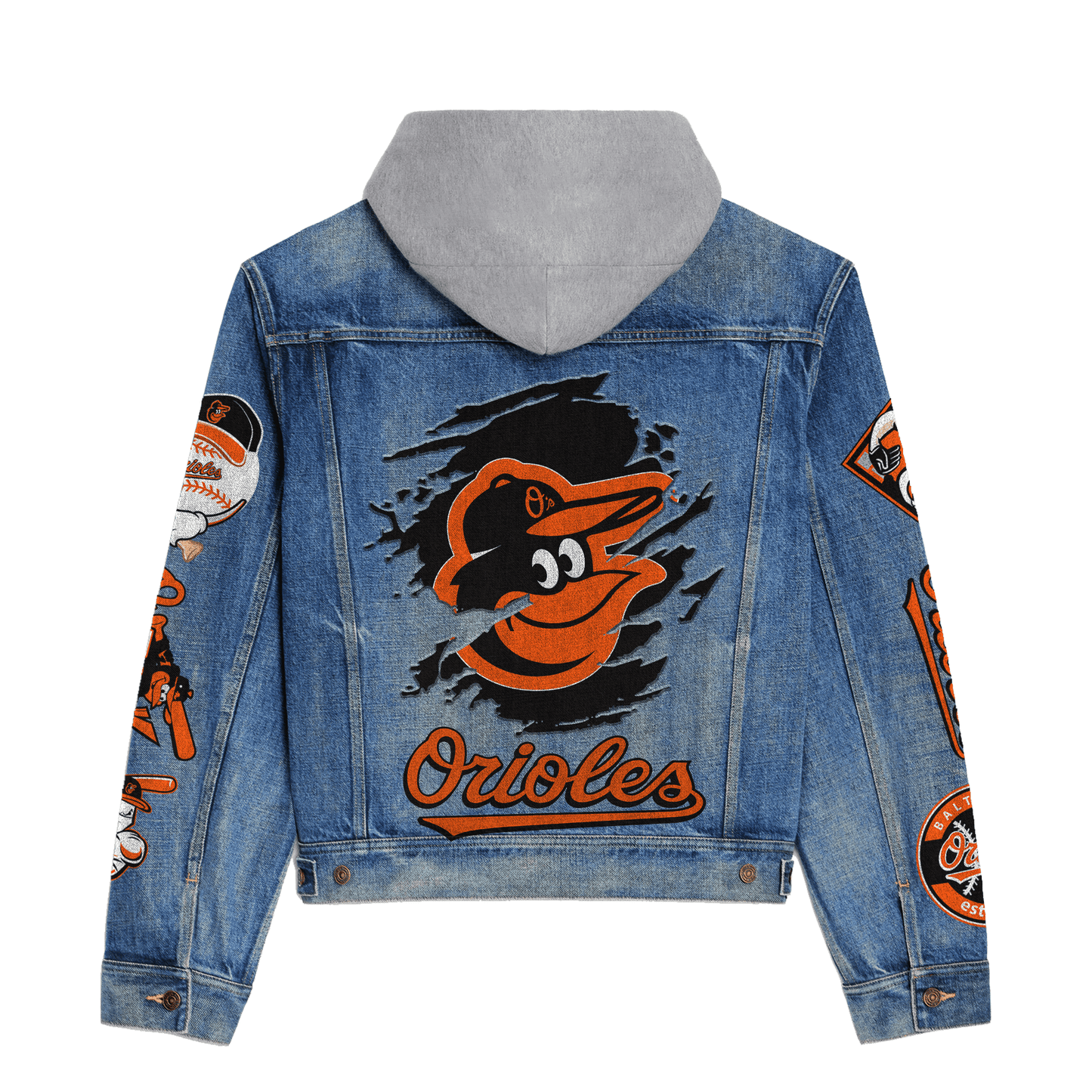 Baltimore Orioles Premium Hooded Denim Jacket New Collection AZBTHDJ000561