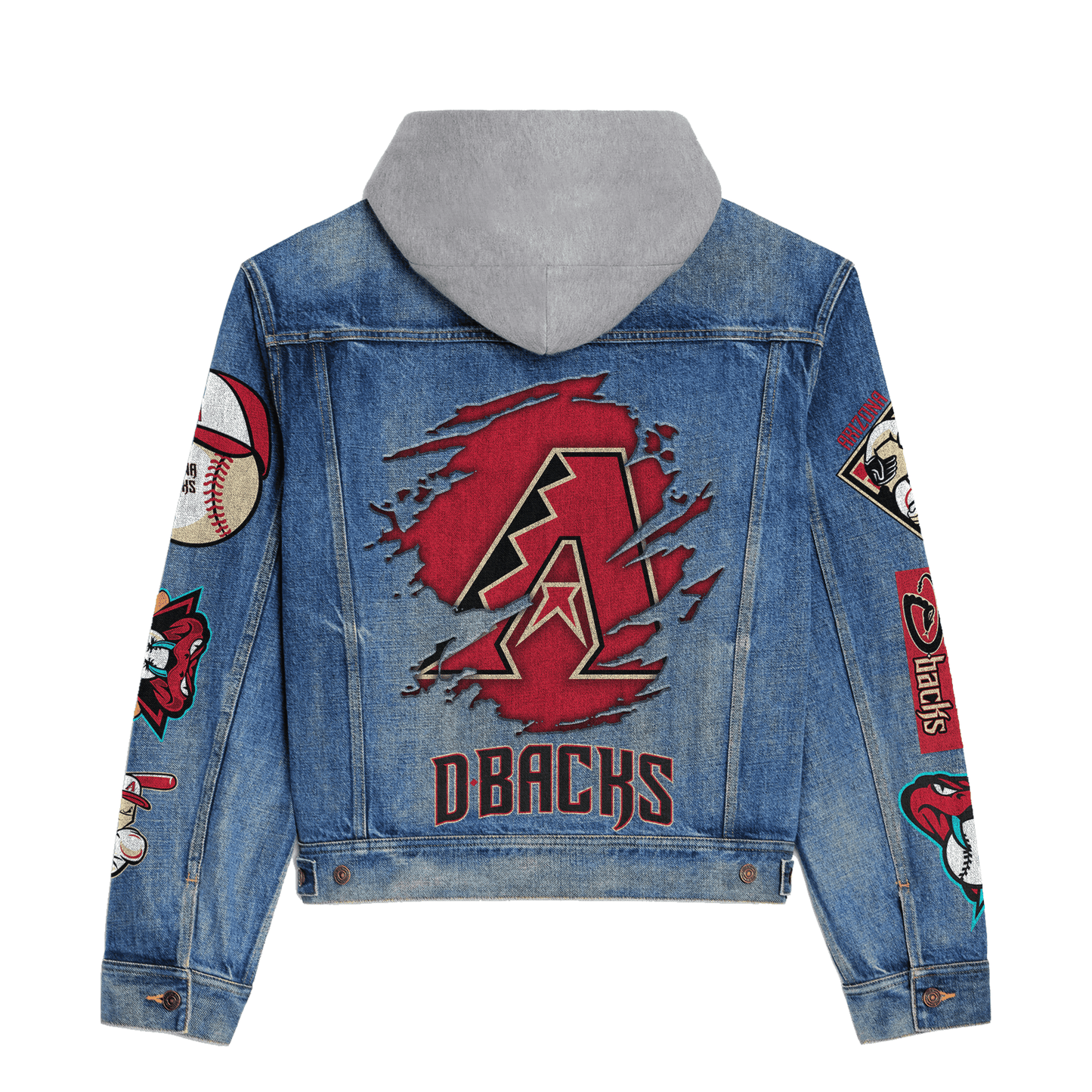 Arizona Diamondbacks Premium Hooded Denim Jacket New Collection AZBTHDJ000562