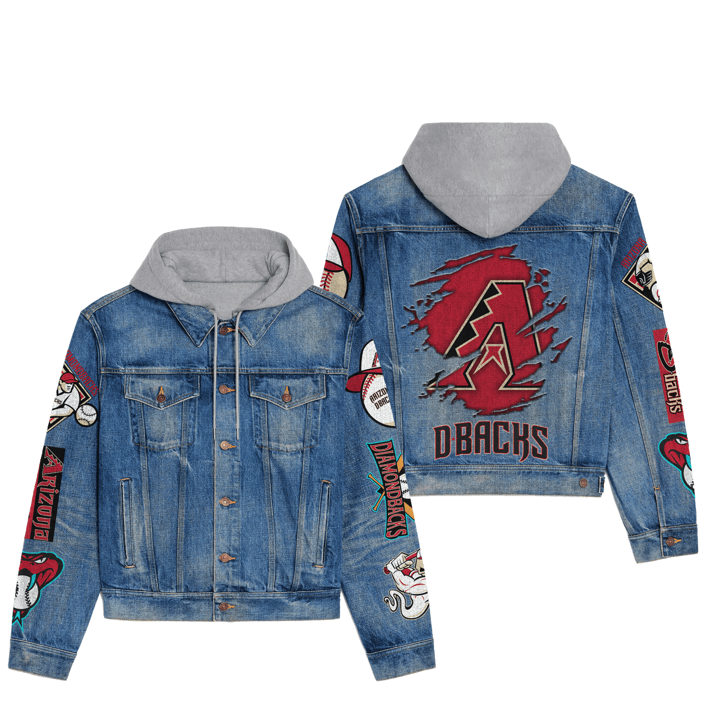 Arizona Diamondbacks Premium Hooded Denim Jacket New Collection AZBTHDJ000562