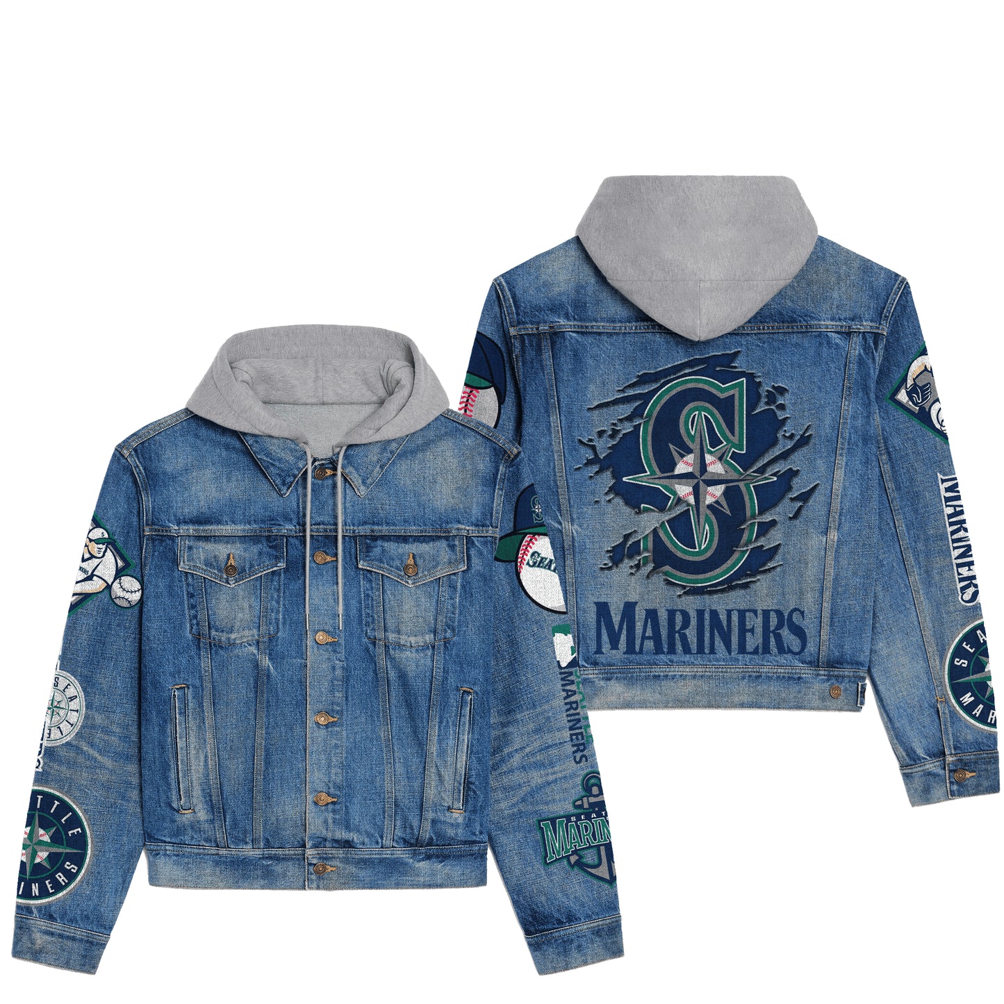 Seate Mariners Premium Hooded Denim Jacket New Collection AZBTHDJ000564