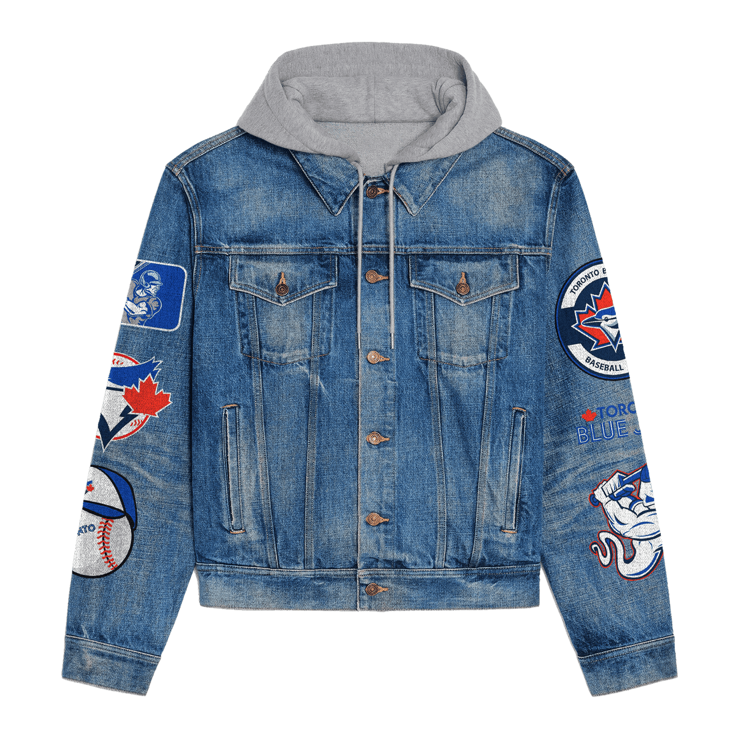 Toronto Blue Jays Premium Hooded Denim Jacket New Collection AZBTHDJ000572