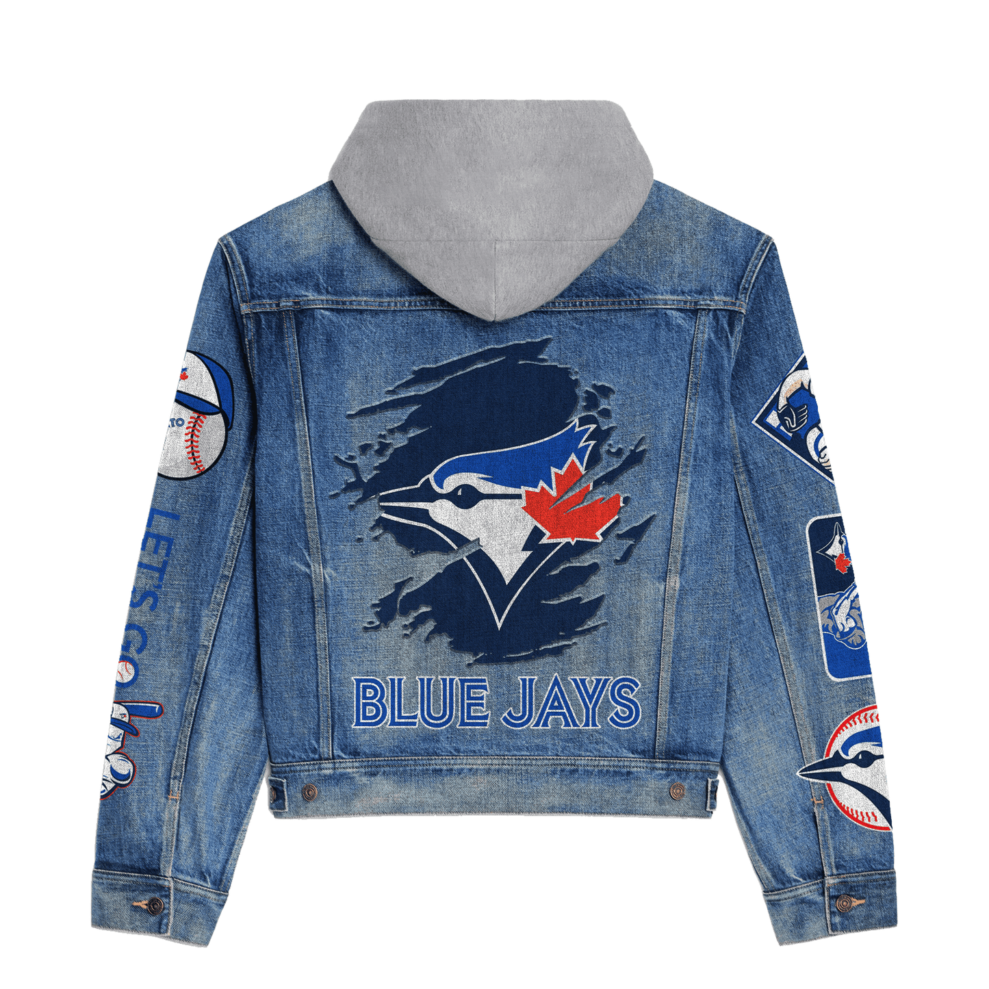 Toronto Blue Jays Premium Hooded Denim Jacket New Collection AZBTHDJ000573