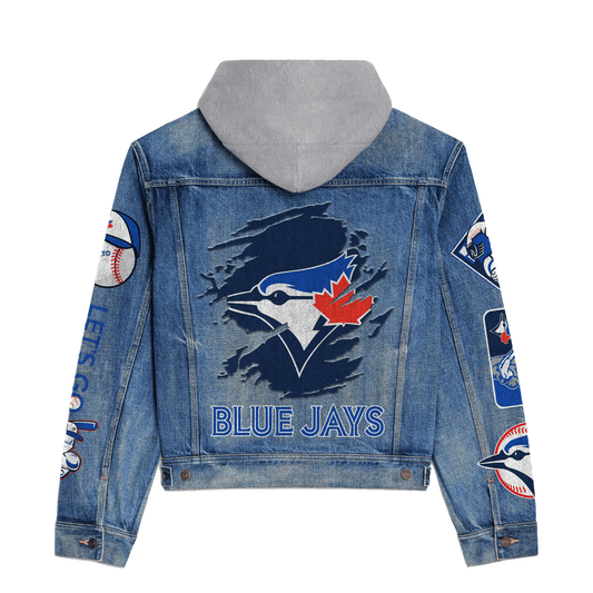 Toronto Blue Jays Premium Hooded Denim Jacket New Collection AZBTHDJ000573