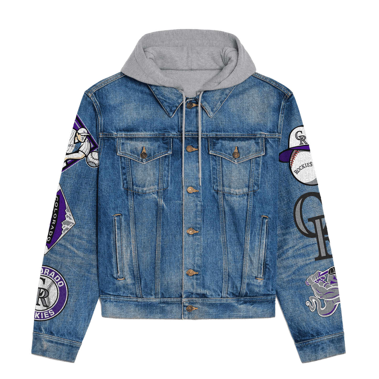 Colorado Rockies Premium Hooded Denim Jacket New Collection AZBTHDJ000575