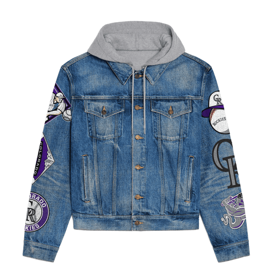 Colorado Rockies Premium Hooded Denim Jacket New Collection AZBTHDJ000575