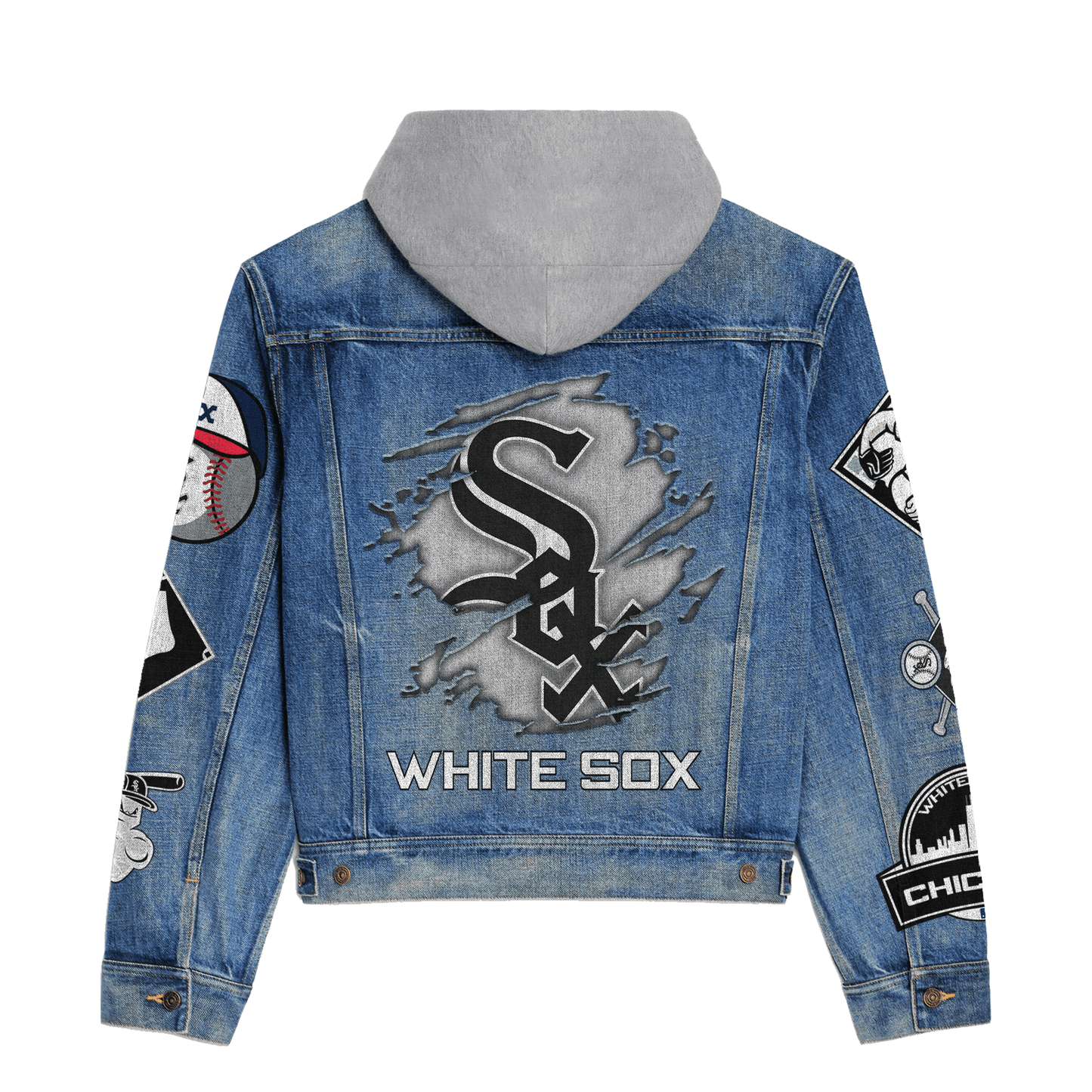 Chicago White Sox Premium Hooded Denim Jacket New Collection AZBTHDJ000576