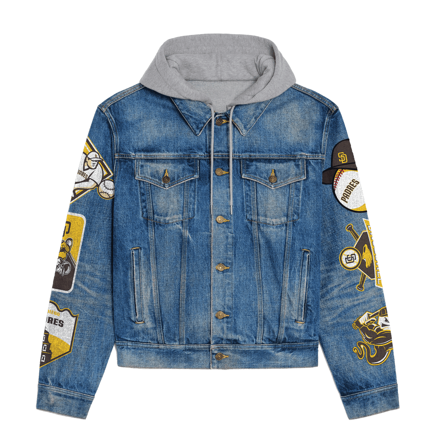 San diego Padres Premium Hooded Denim Jacket New Collection AZBTHDJ000578