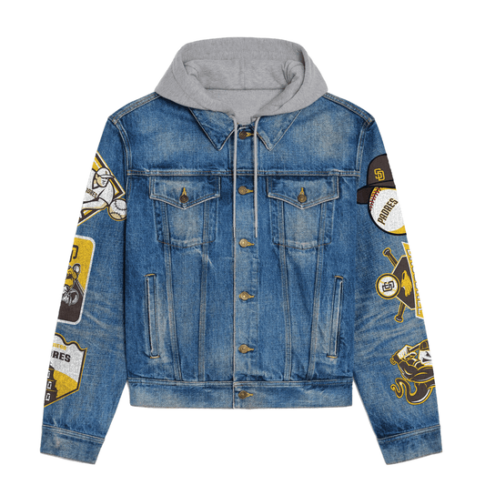San diego Padres Premium Hooded Denim Jacket New Collection AZBTHDJ000578