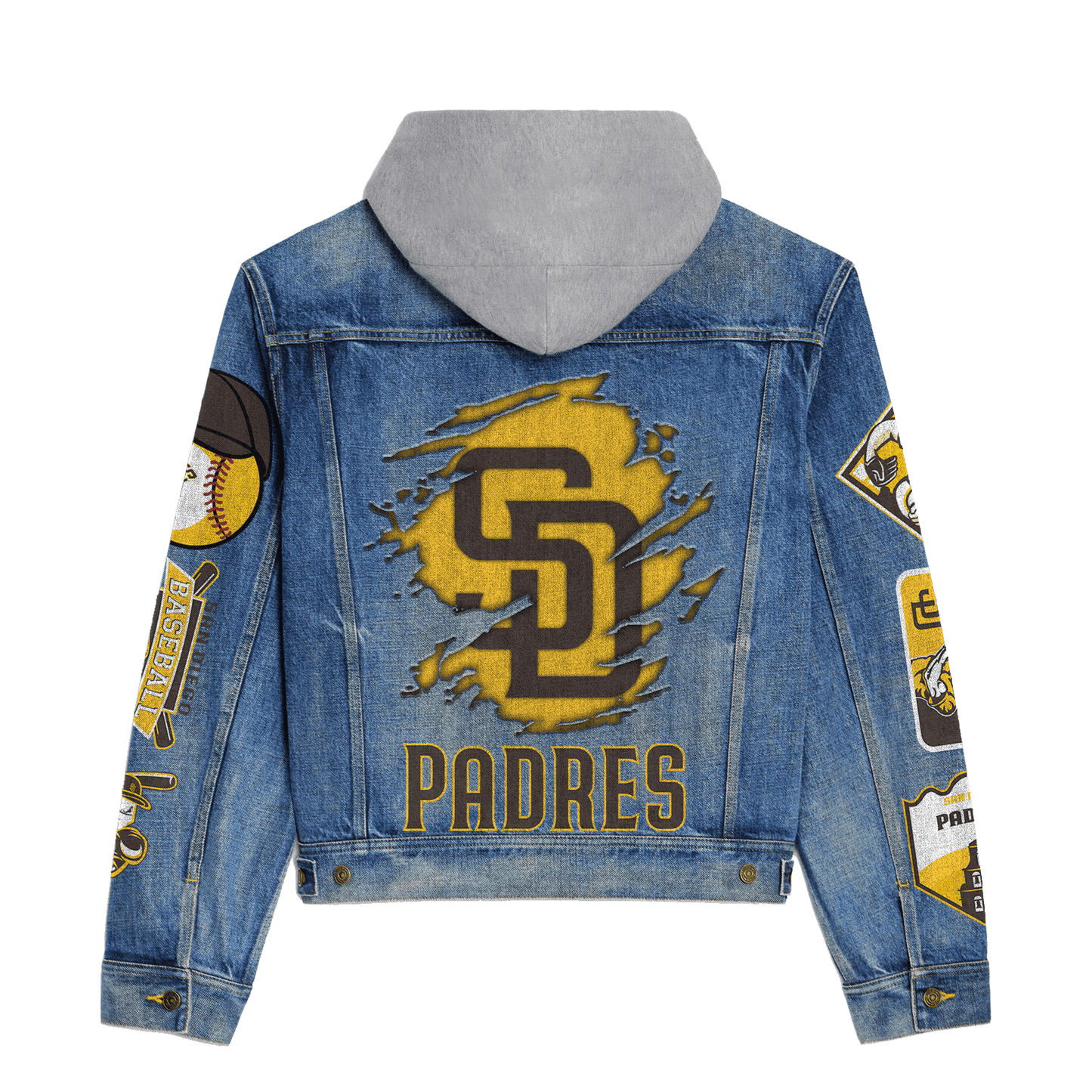 San diego Padres Premium Hooded Denim Jacket New Collection AZBTHDJ000578