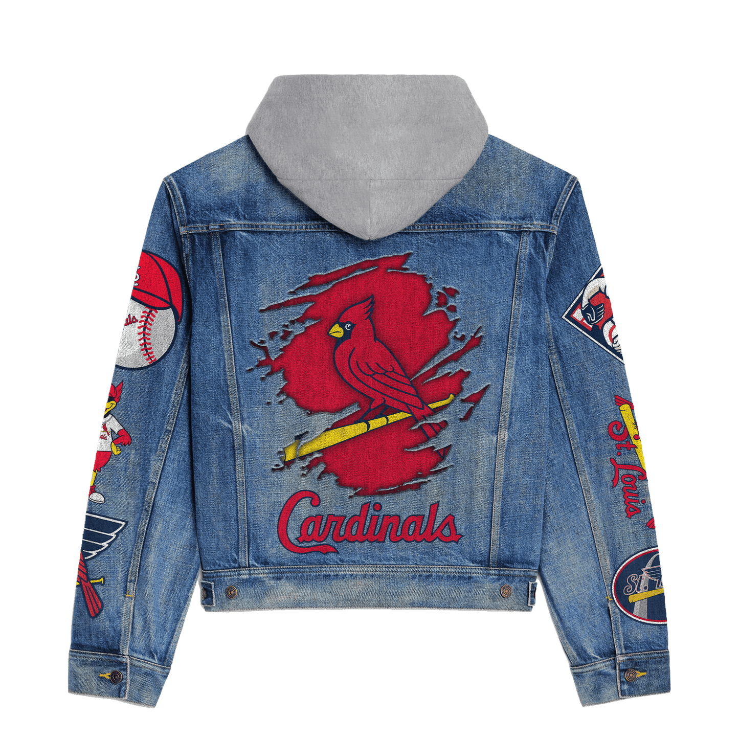 St. Louis Cardinals Premium Hooded Denim Jacket New Collection AZBTHDJ000581