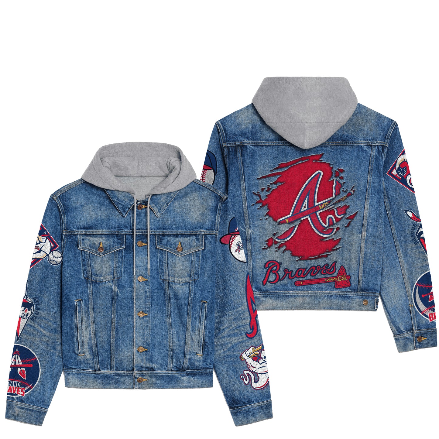 Aanta Braves Premium Hooded Denim Jacket New Collection AZBTHDJ000593