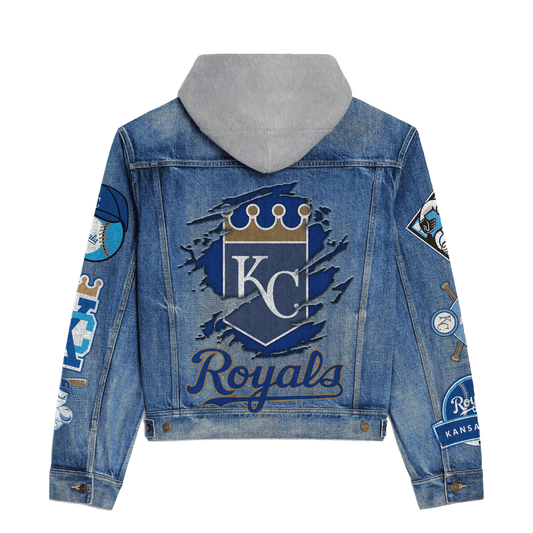 Kansas City Royals Premium Hooded Denim Jacket New Collection AZBTHDJ000596