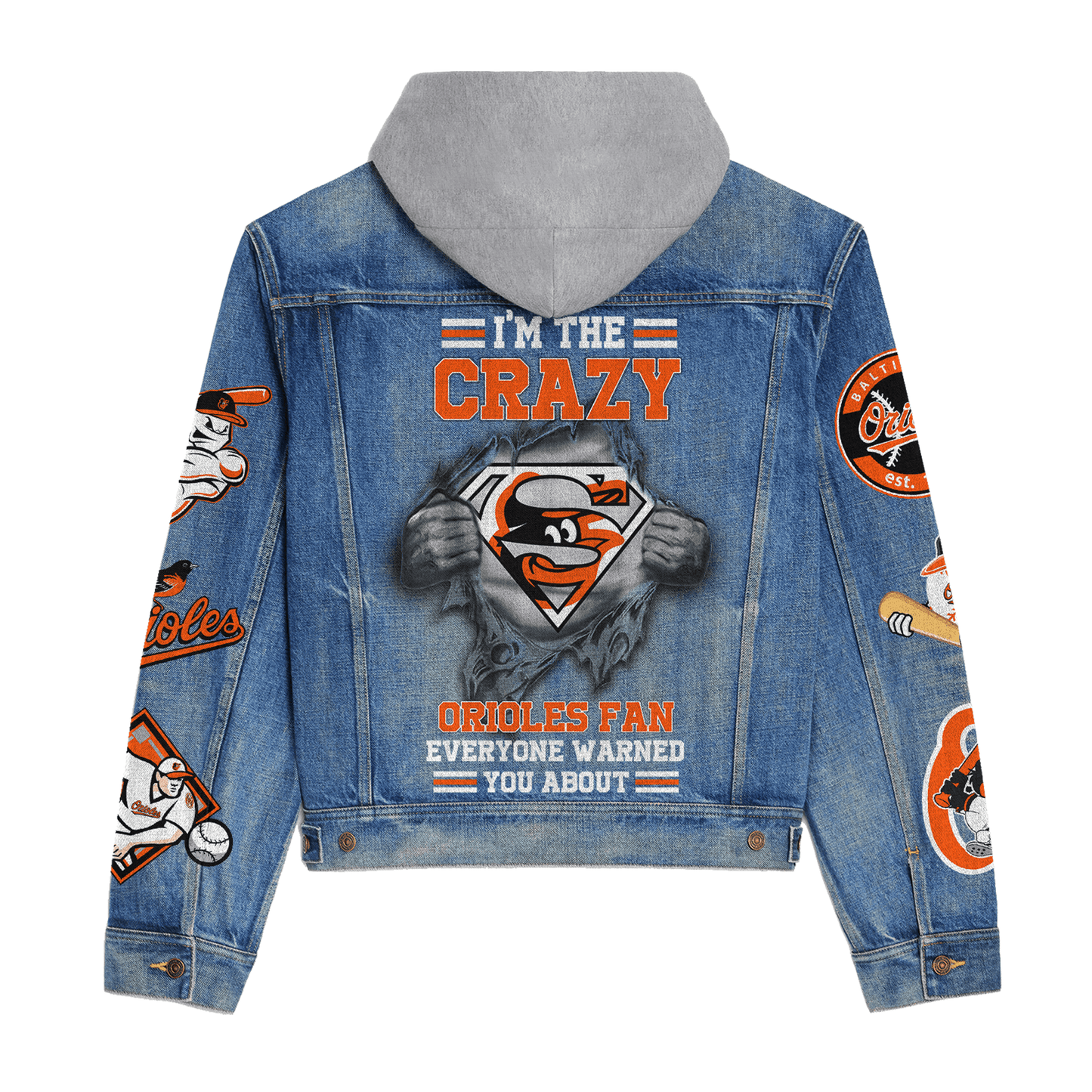 Baltimore Orioles Premium Hooded Denim Jacket New Collection AZBTHDJ000604