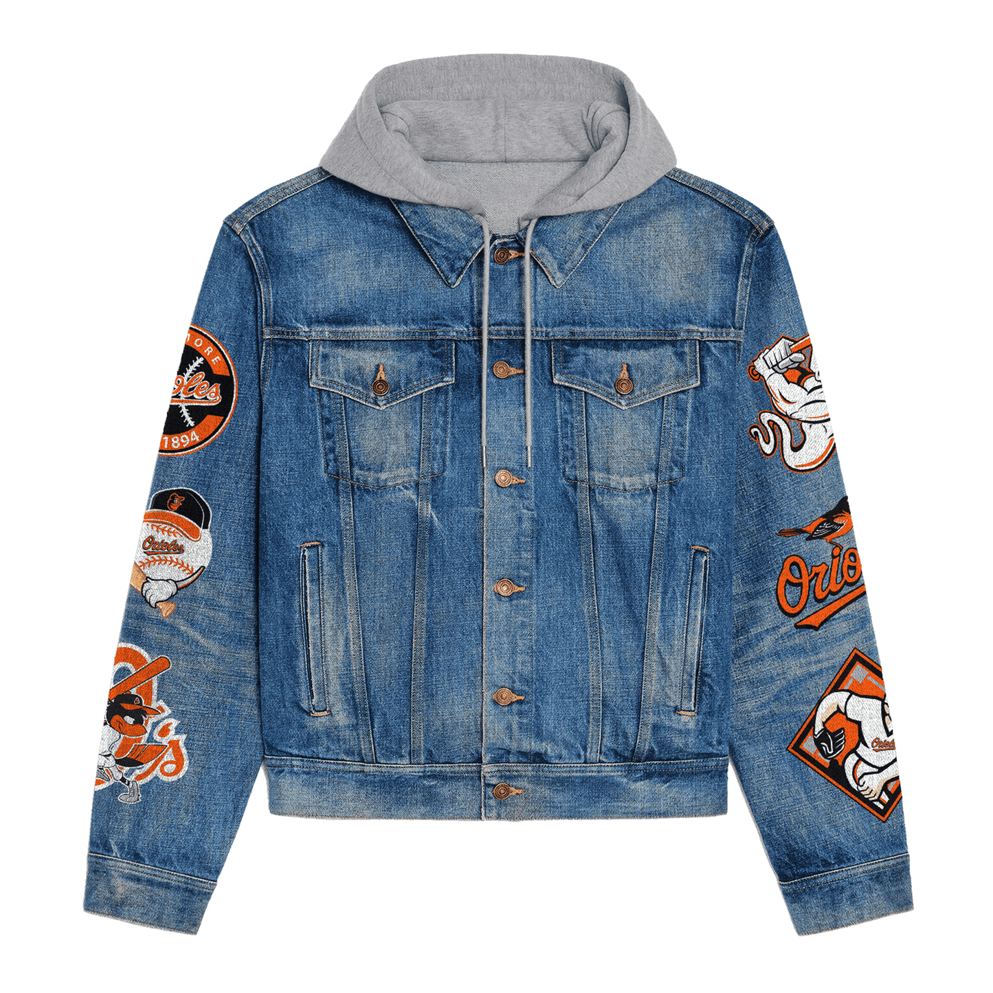 Baltimore Orioles Premium Hooded Denim Jacket New Collection AZBTHDJ000604