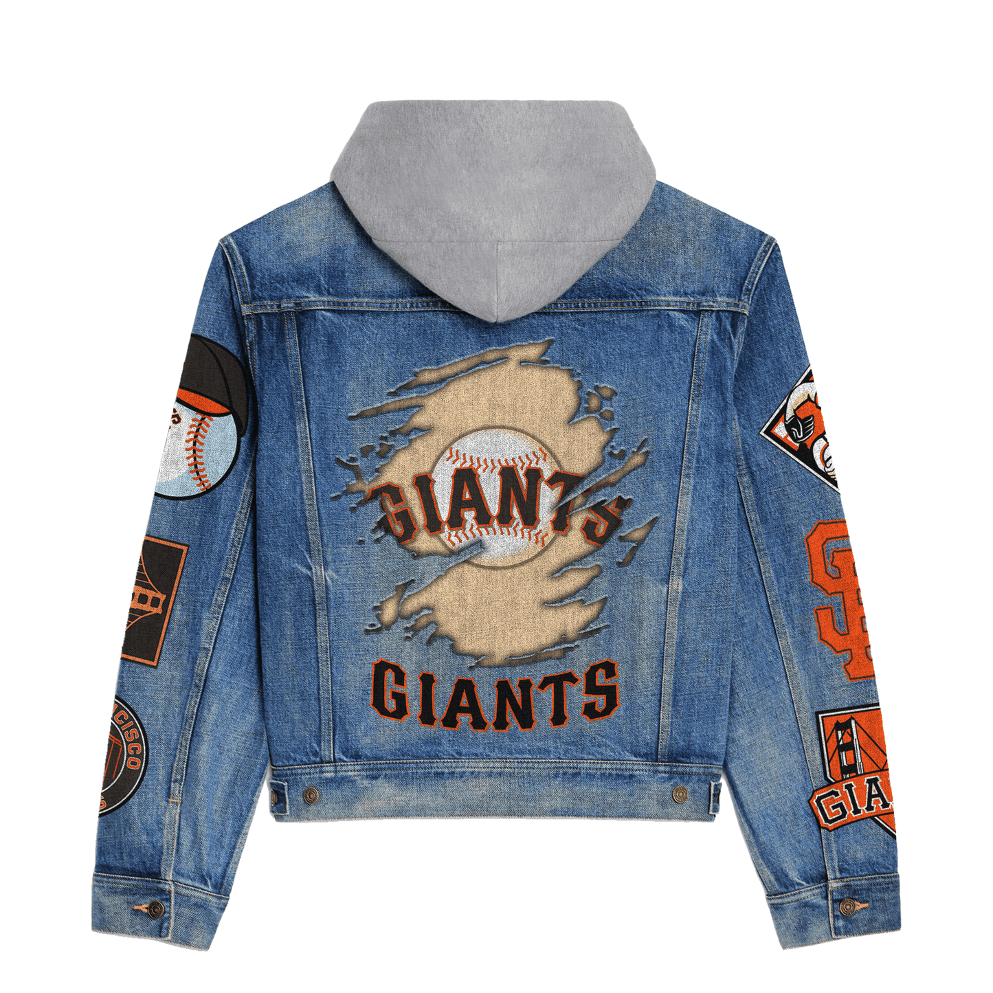San Francisco Giants Premium Hooded Denim Jacket New Collection AZBTHDJ000600