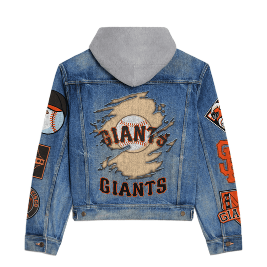 San Francisco Giants Premium Hooded Denim Jacket New Collection AZBTHDJ000600