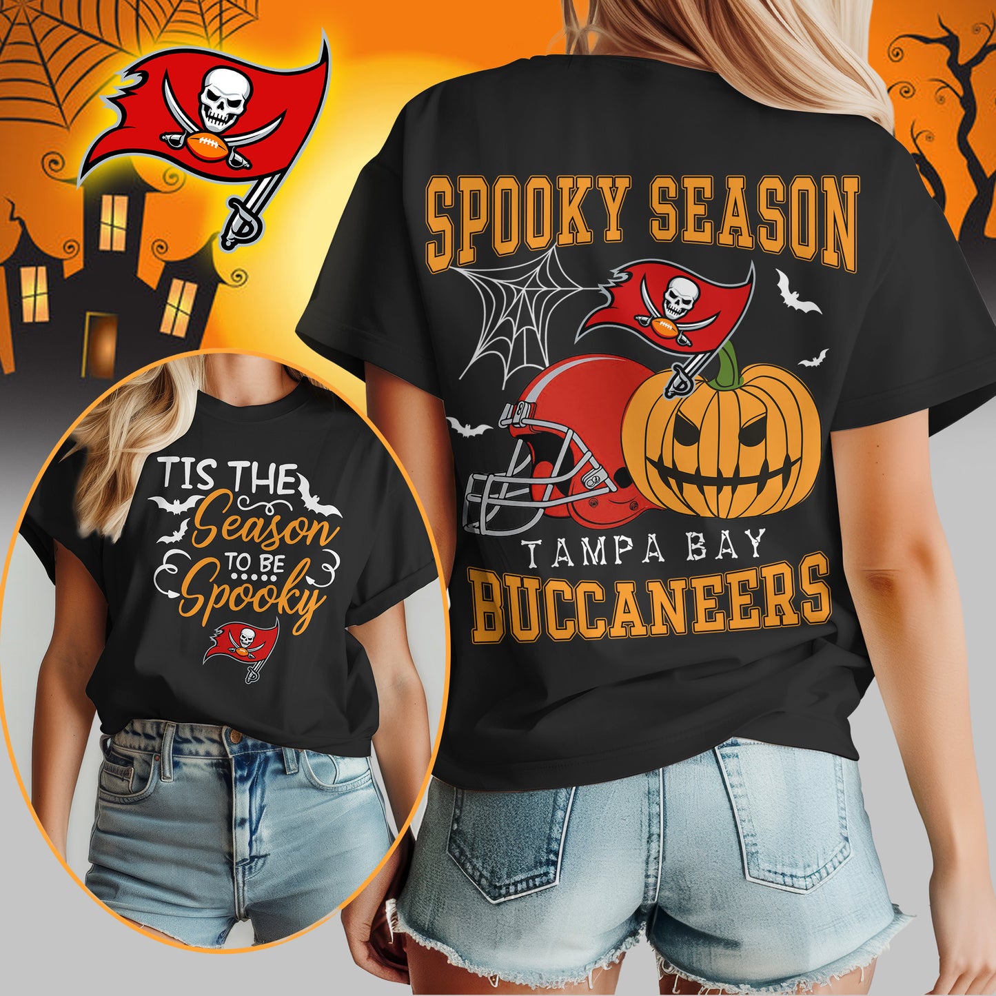 Tampa Bay Buccaneers x Halloween Custom 3D T-Shirt NA128