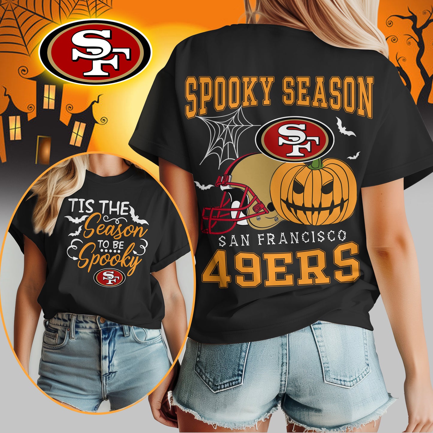 San Francisco 49ers x Halloween Custom 3D T-Shirt NA127