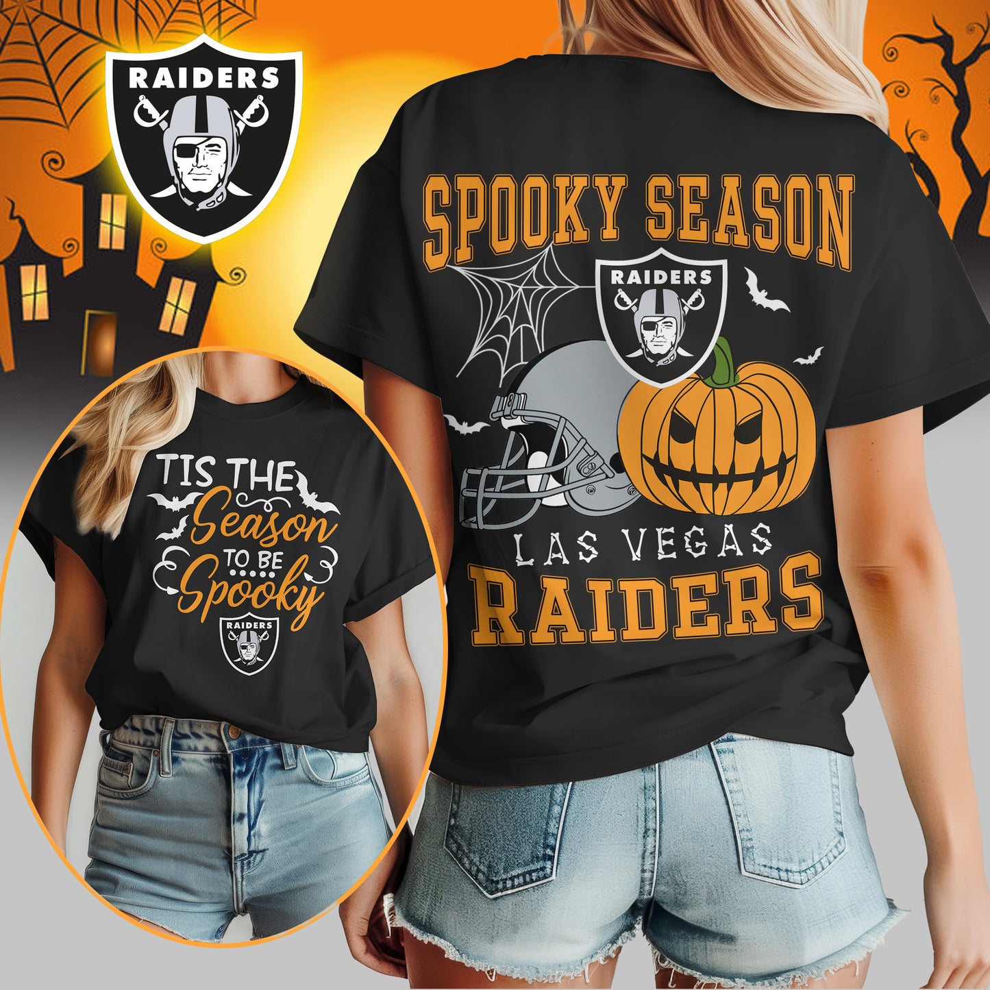 Las Vegas Raiders x Halloween Custom 3D T-Shirt NA117