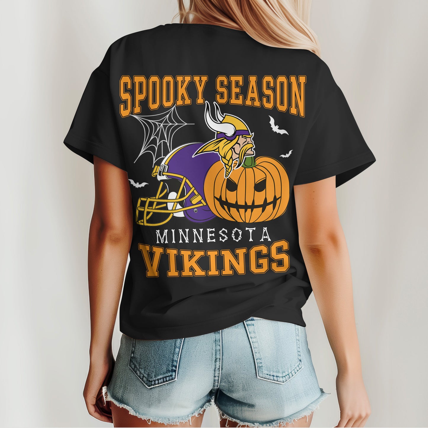 Minnesota Vikings x Halloween Custom 3D T-Shirt NA120