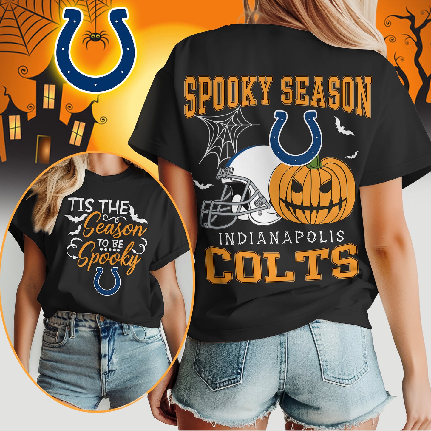 Indianapolis Colts x Halloween Custom 3D T-Shirt NA115