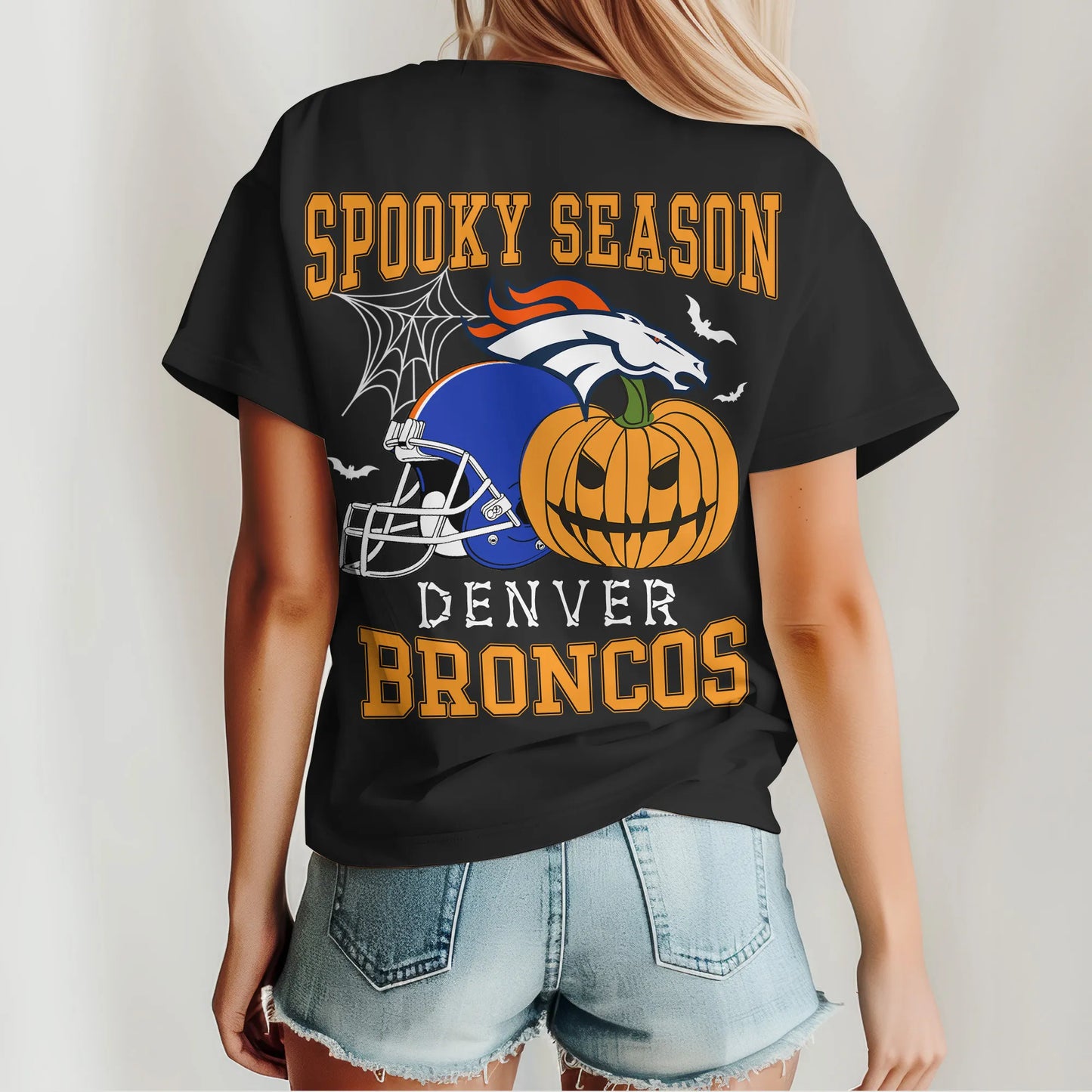 Denver Broncos x Halloween Custom 3D T-Shirt NA110