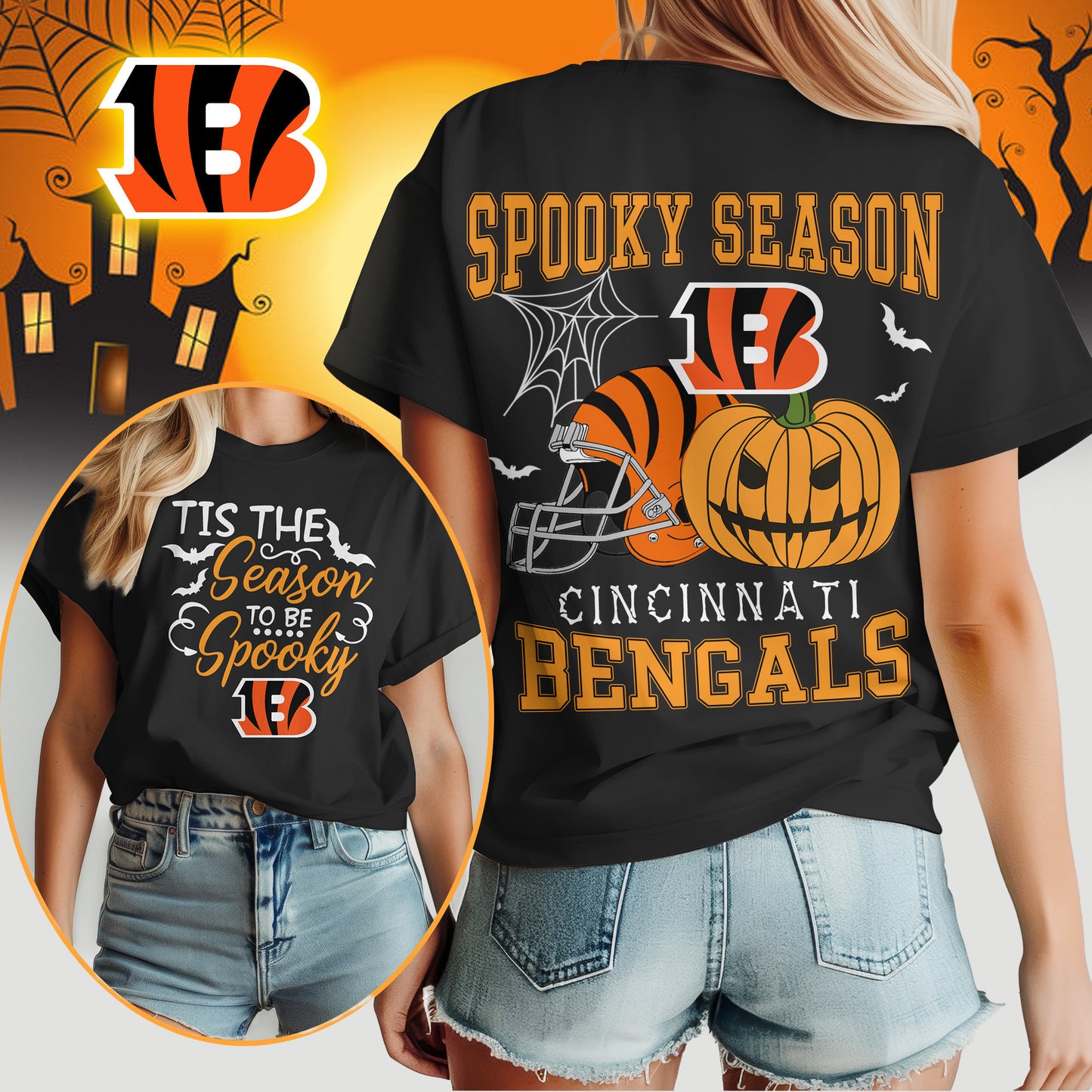 Cincinnati Bengals x Halloween Custom 3D T-Shirt NA105