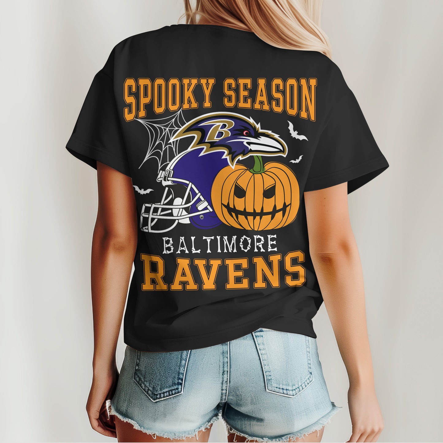 Baltimore Ravens x Halloween Custom 3D T-Shirt NA101