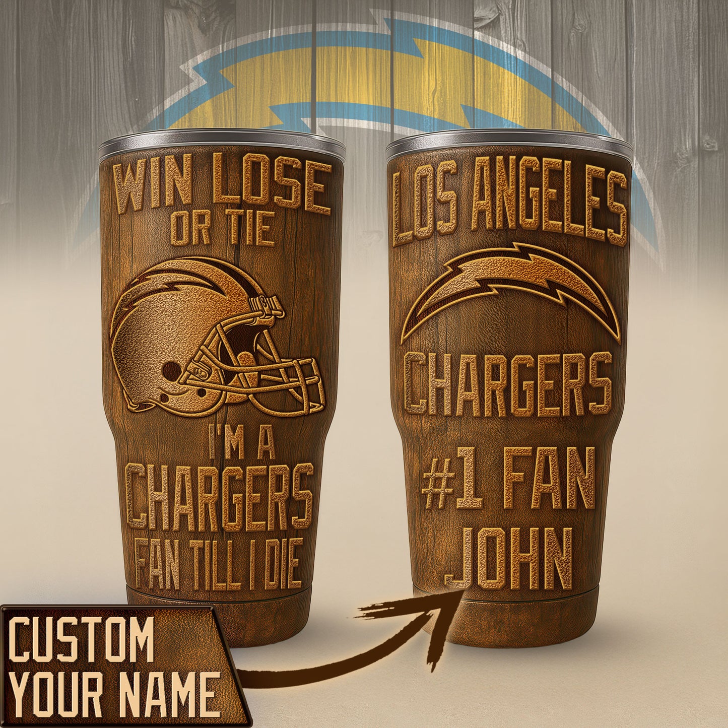 Los Angeles Chargers Premium Tumbler 30oz TD Gifts For Fans AZBTTB30OZ000011