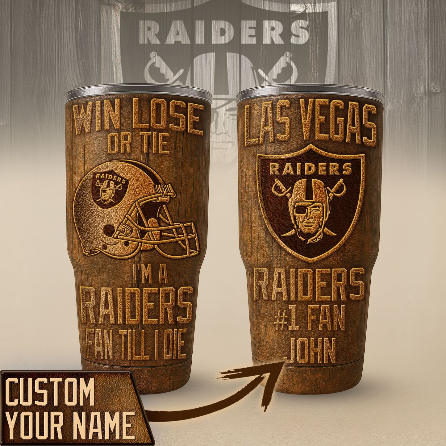 Las Vegas Raiders Premium Tumbler 30oz TD Gifts For Fans AZBTTB30OZ000017