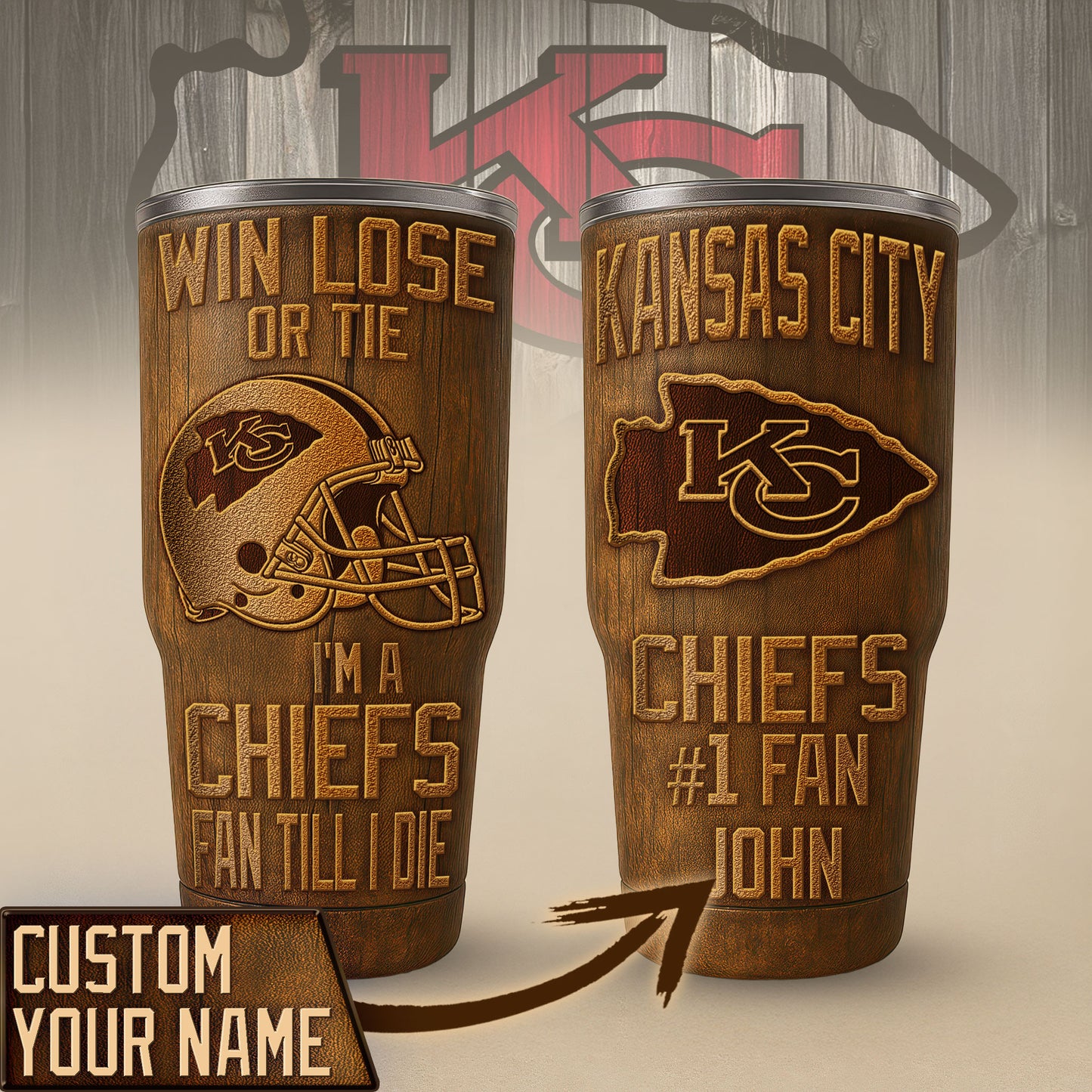 Kansas City Chiefs Premium Tumbler 30oz TD Gifts For Fans AZBTTB30OZ000028