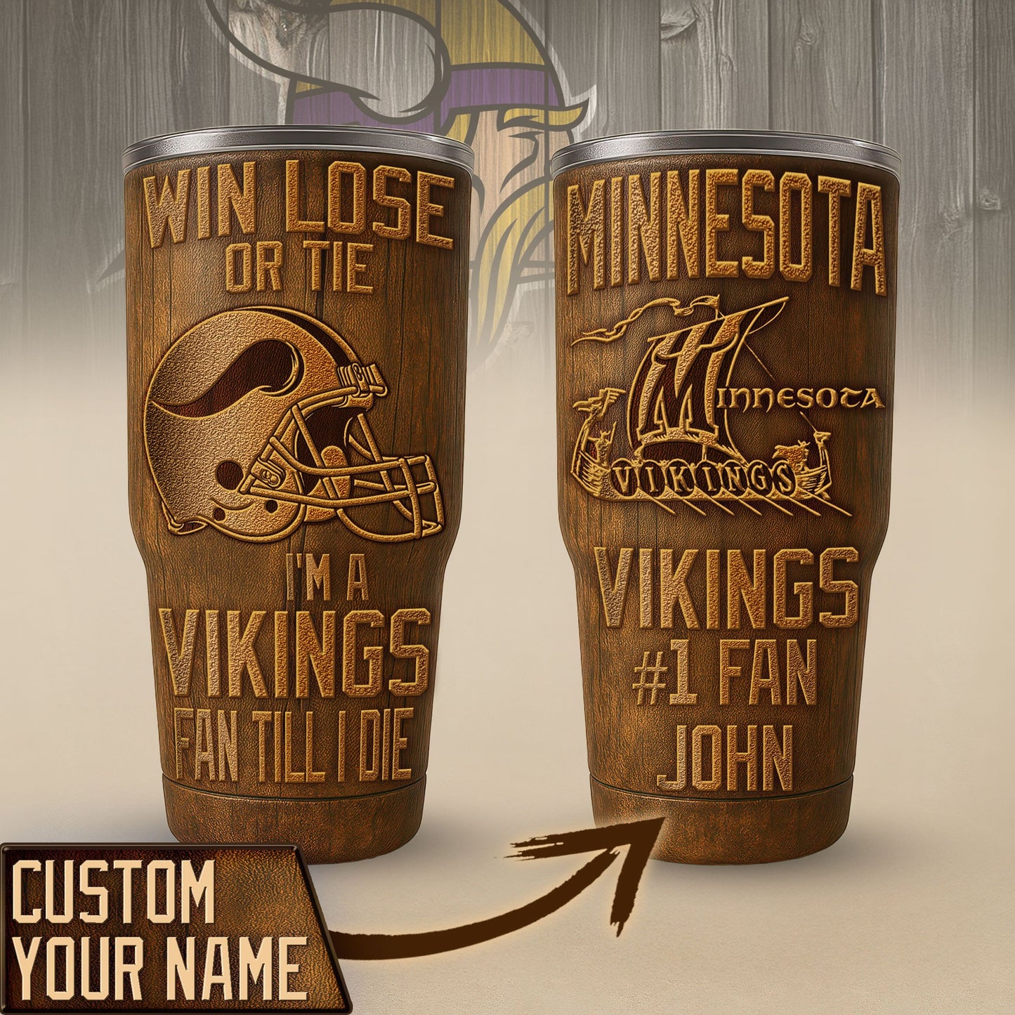 Minnesota Vikings Premium Tumbler 30oz TD Gifts For Fans AZBTTB30OZ000027