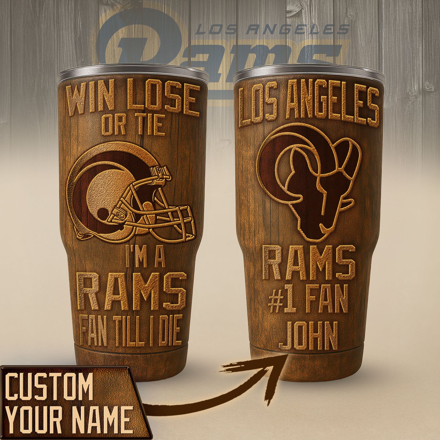 Los Angeles Rams Premium Tumbler 30oz TD Gifts For Fans AZBTTB30OZ000013
