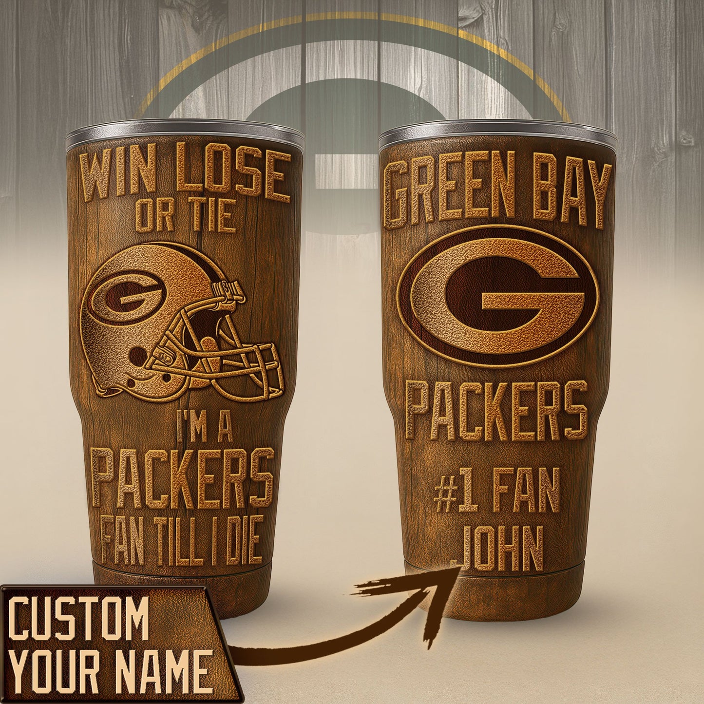 Green Bay Packers Premium Tumbler 30oz TD Gifts For Fans AZBTTB30OZ000012