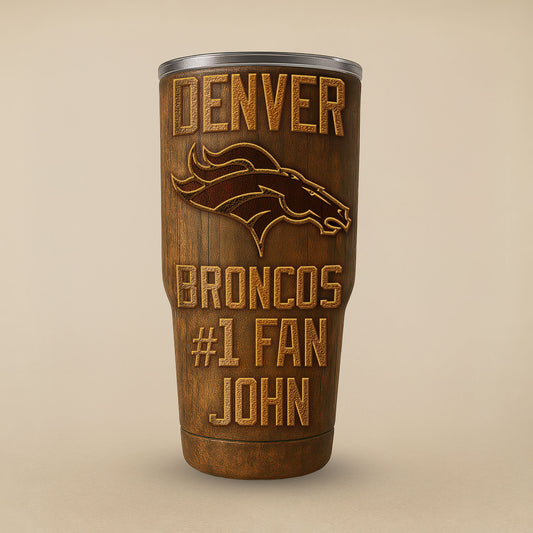 Denver Broncos Premium Tumbler 30oz TD Gifts For Fans AZBTTB30OZ000008