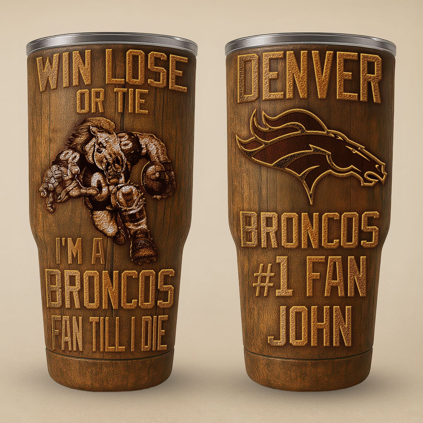 Denver Broncos Premium Tumbler 30oz TD Gifts For Fans AZBTTB30OZ000008