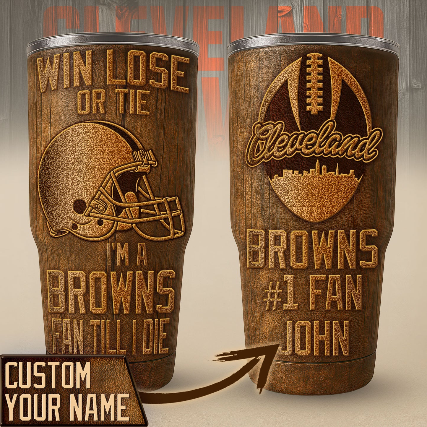 Cleveland Browns Premium Tumbler 30oz TD Gifts For Fans AZBTTB30OZ000002