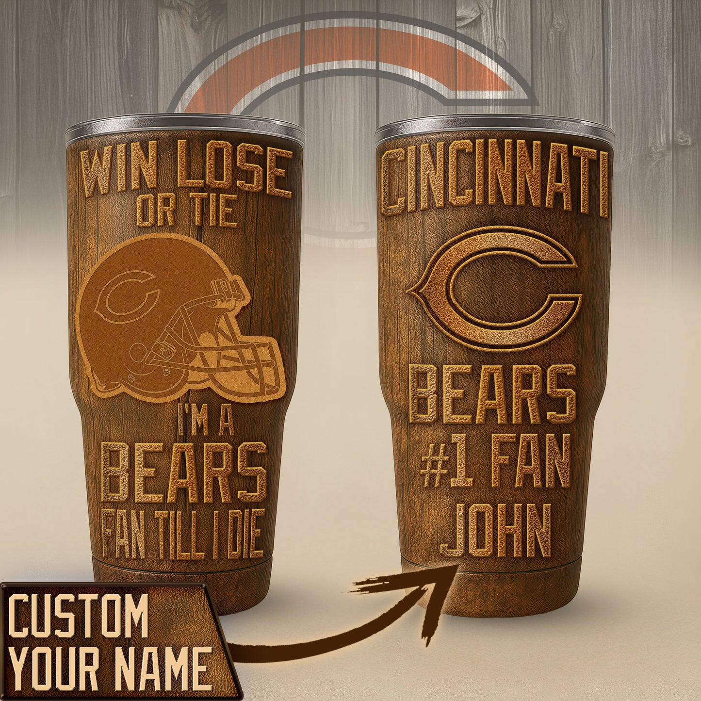 Chicago Bears Premium Tumbler 30oz TD Gifts For Fans AZBTTB30OZ000029