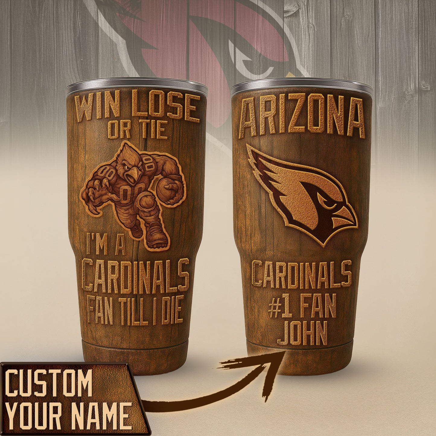 Arizona Cardinals Premium Tumbler 30oz TD Gifts For Fans AZBTTB30OZ000010
