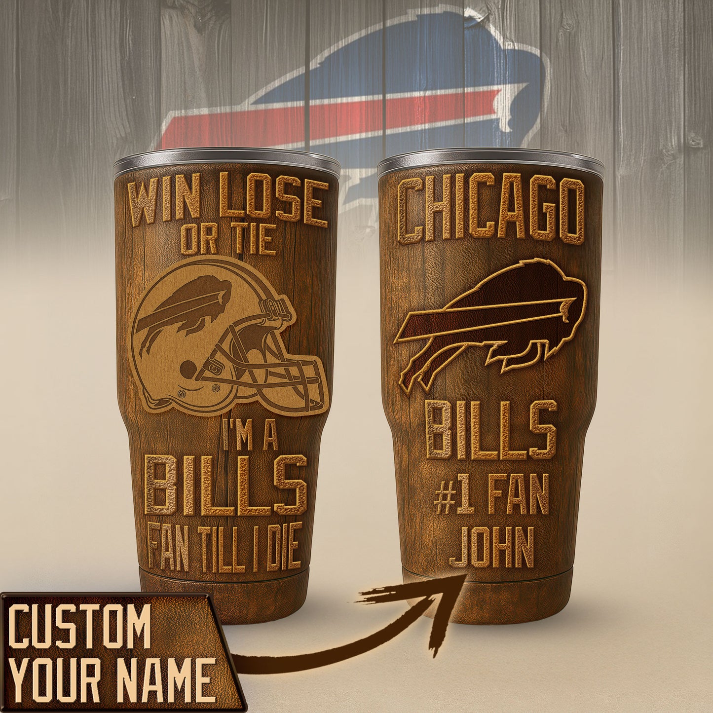 Buffalo Bills Premium Tumbler 30oz TD Gifts For Fans AZBTTB30OZ000015