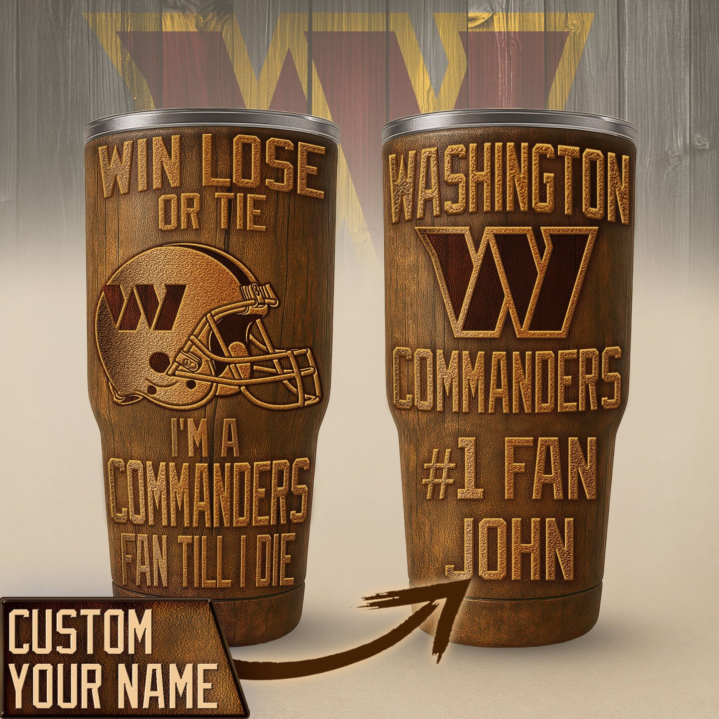 Washington Commanders Premium Tumbler 30oz TD Gifts For Fans AZBTTB30OZ000031