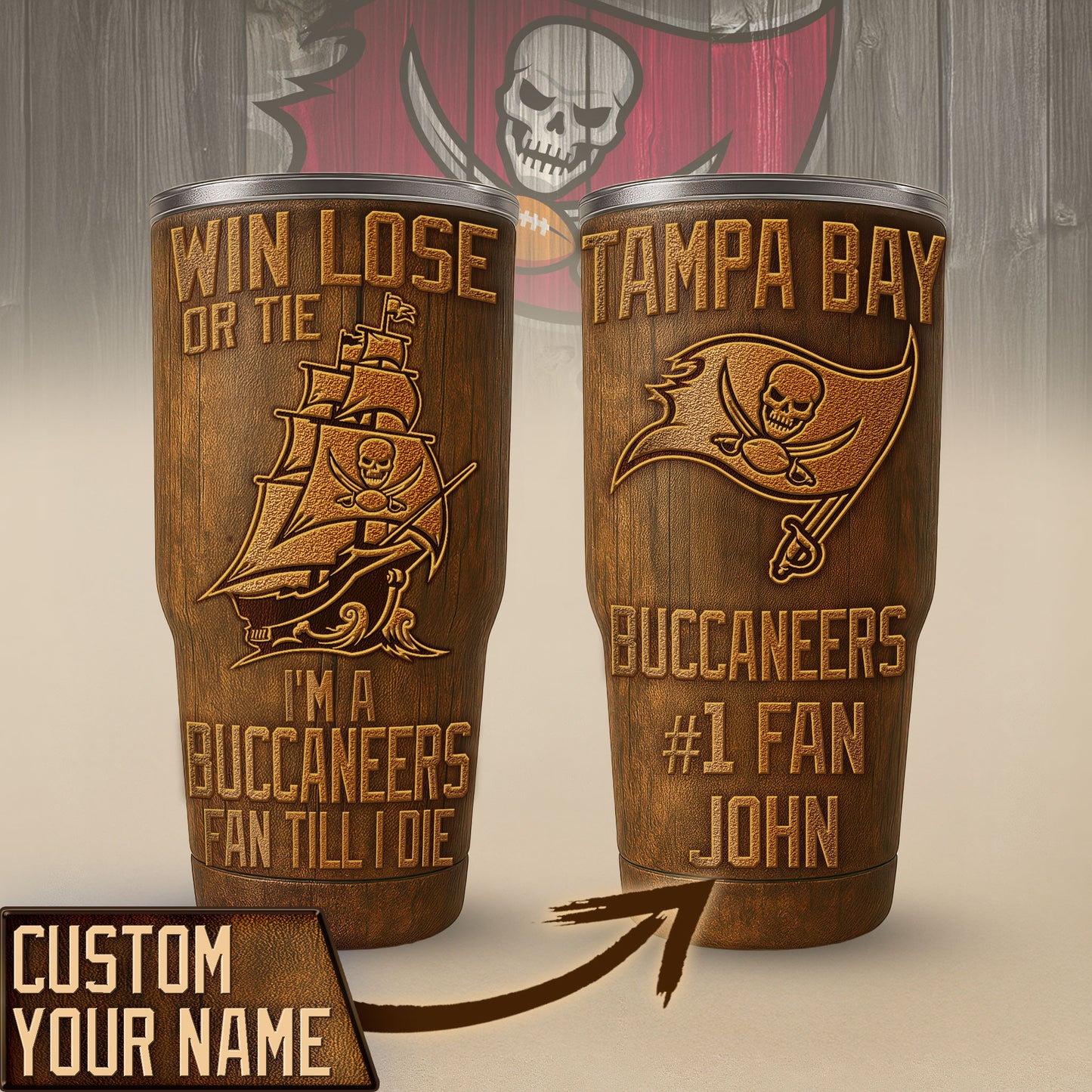 Tampa Bay Buccaneers Premium Tumbler 30oz TD Gifts For Fans AZBTTB30OZ000024