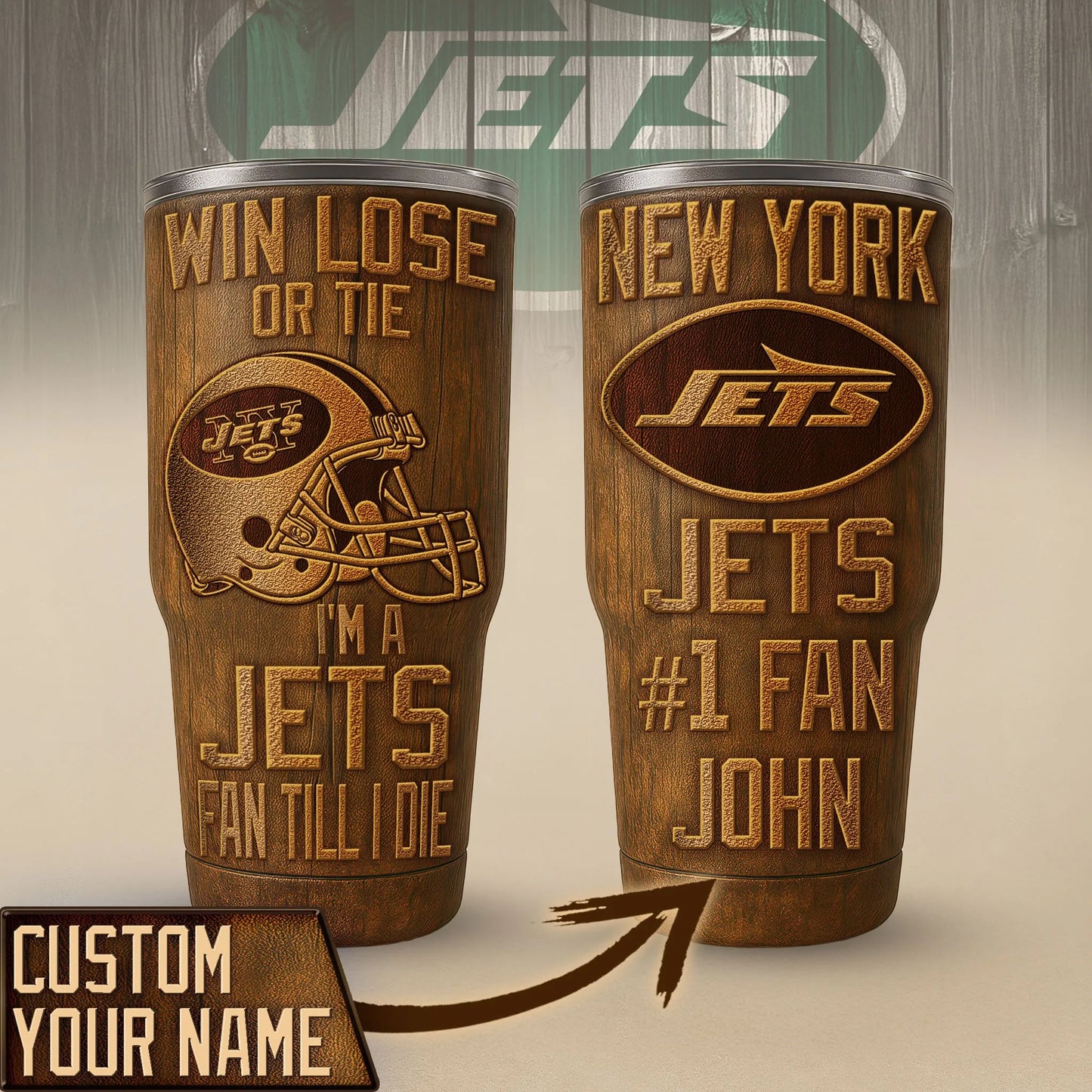 New York Jets Premium Tumbler 30oz TD Gifts For Fans AZBTTB30OZ000022