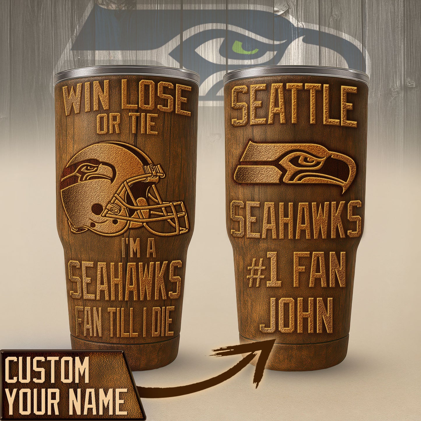 Seattle Seahawks Premium Tumbler 30oz TD Gifts For Fans AZBTTB30OZ000004