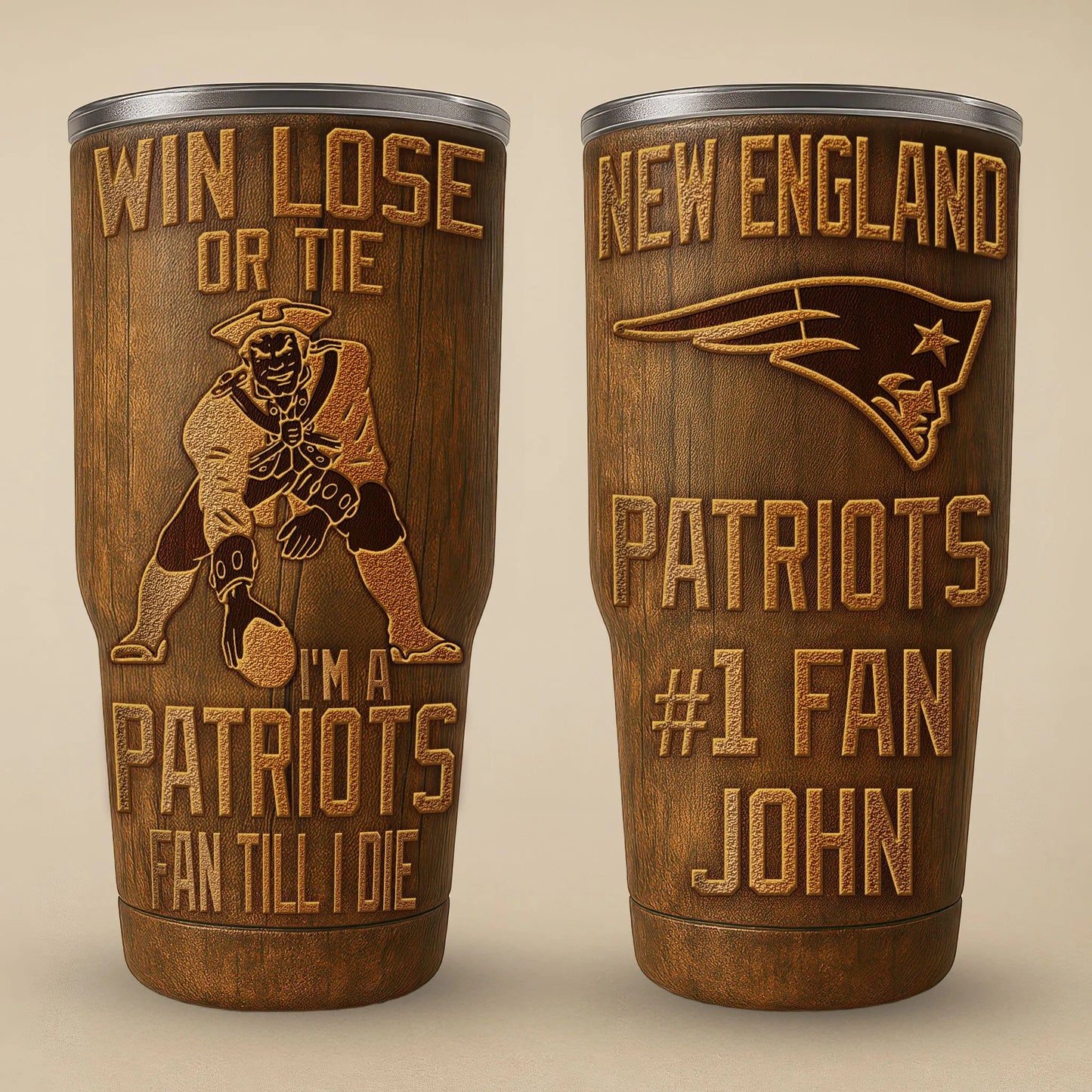 New England Patriots Premium Tumbler 30oz TD Gifts For Fans AZBTTB30OZ000023