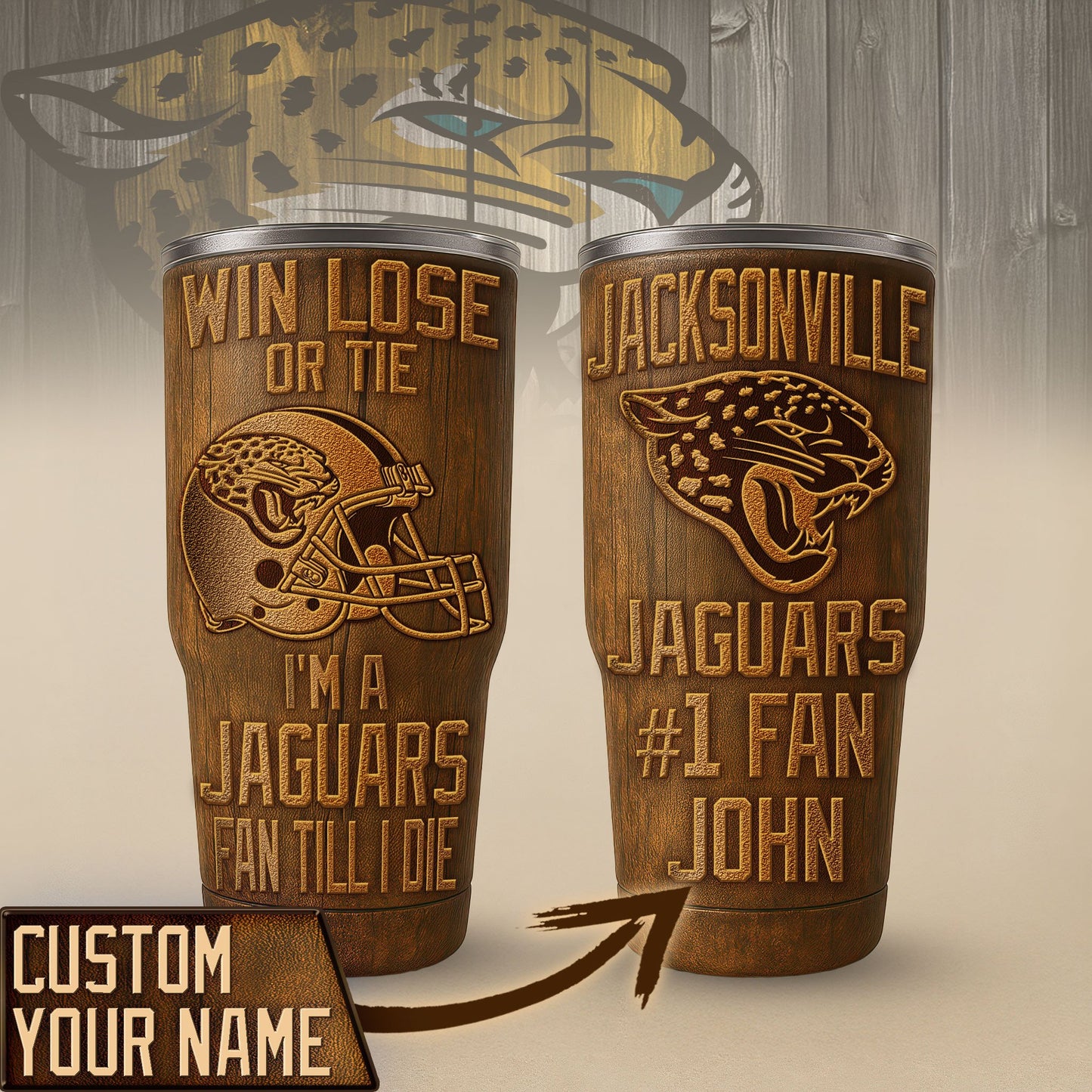 Jacksonville Jaguars Premium Tumbler 30oz TD Gifts For Fans AZBTTB30OZ000032
