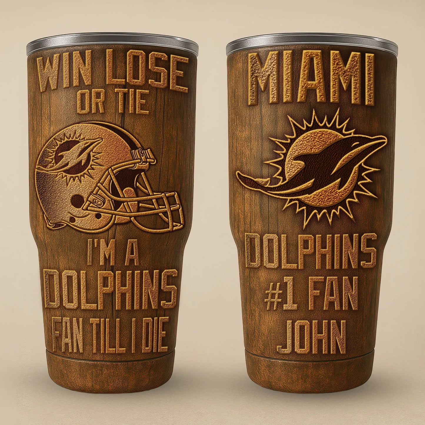 Miami Dolphins Premium Tumbler 30oz TD Gifts For Fans AZBTTB30OZ000025