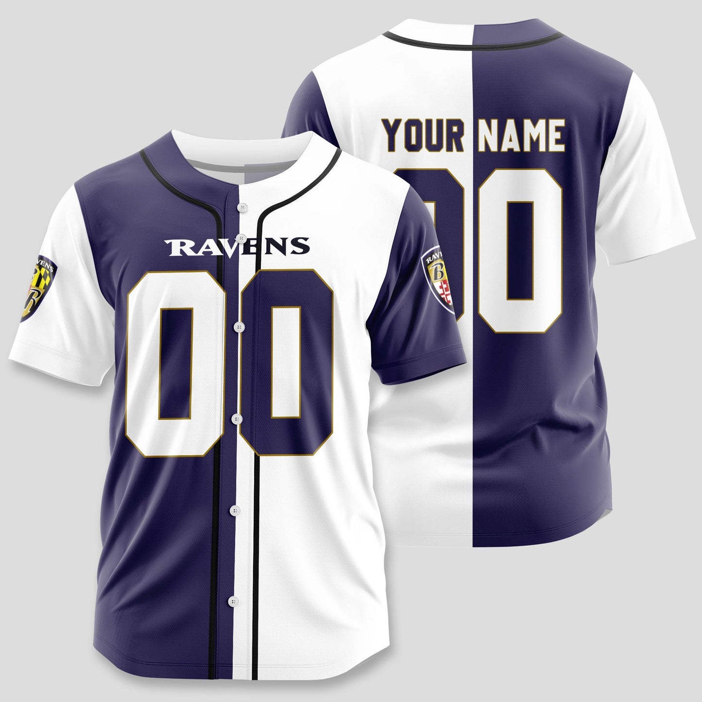 Baltimore Ravens Classic Baseball Jersey Customize Your Name & Number AZEMBJS000105