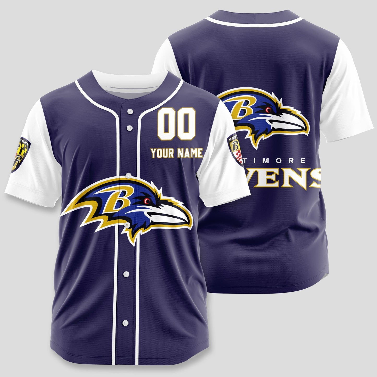 Baltimore Ravens Classic Baseball Jersey Customize Your Name & Number AZEMBJS000108