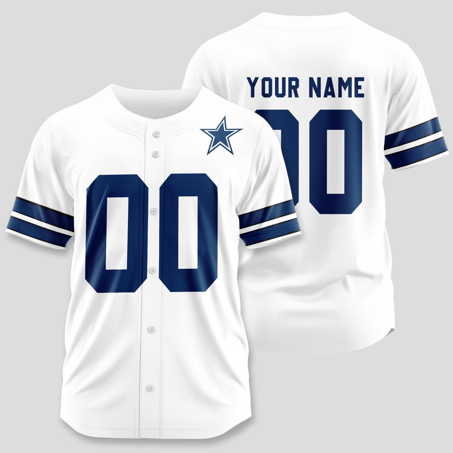 Dallas Cowboys Classic Baseball Jersey Customize Your Name & Number AZEMBJS000115